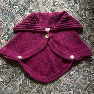 Carraig Donn Irish Wool Knit Poncho